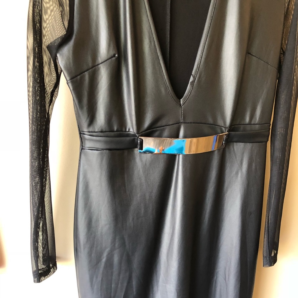 Faux leather party dress